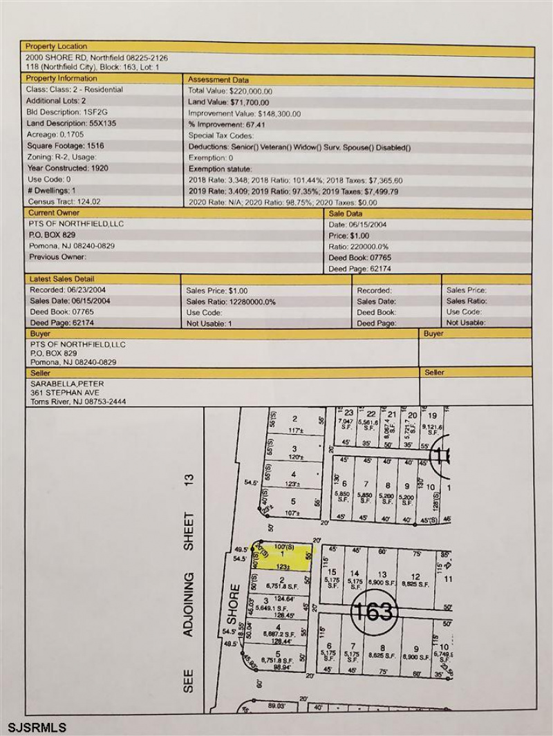2000 Shore Rd, Northfield, New Jersey 08225, 3 Bedrooms Bedrooms, 7 Rooms Rooms,1 BathroomBathrooms,Residential,For Sale,Shore Rd,542183